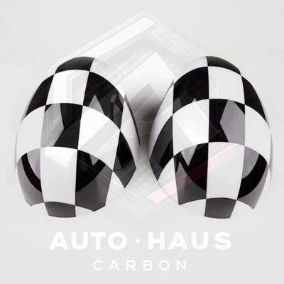 Mini Cooper S JCW F54 F55 F56 F57 F60 Funky Mirror Covers 2015-2019 Chequer
