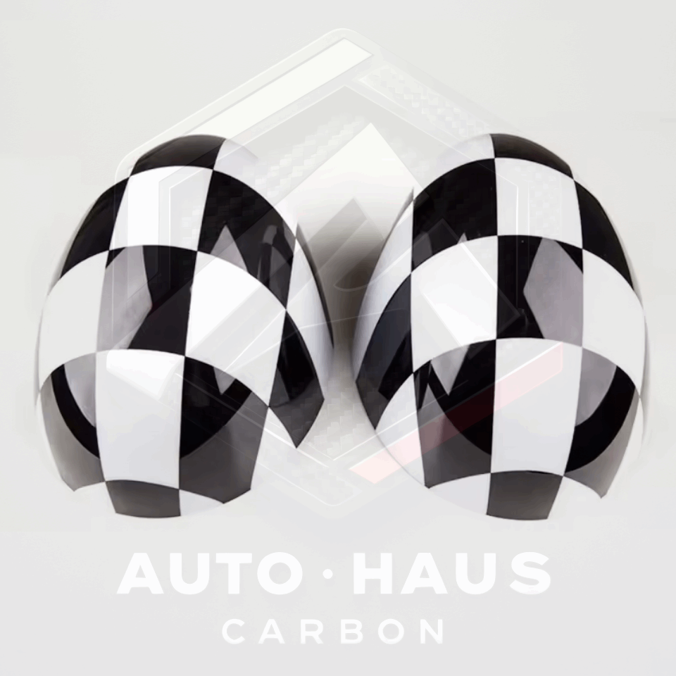 Mini Cooper S JCW F54 F55 F56 F57 F60 Funky Mirror Covers 2015-2019 Chequer