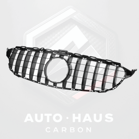 Mercedes C Class W205 C205 C200 C220 GT Style Grill - Gloss Black 15-18