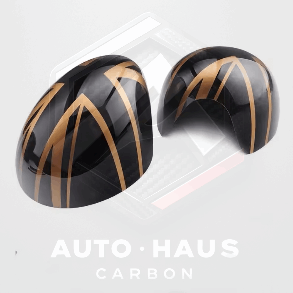 Mini Cooper S JCW F54 F55 F56 F57 F60 Funky Mirror Covers 2015-2019 Gold Union Jack