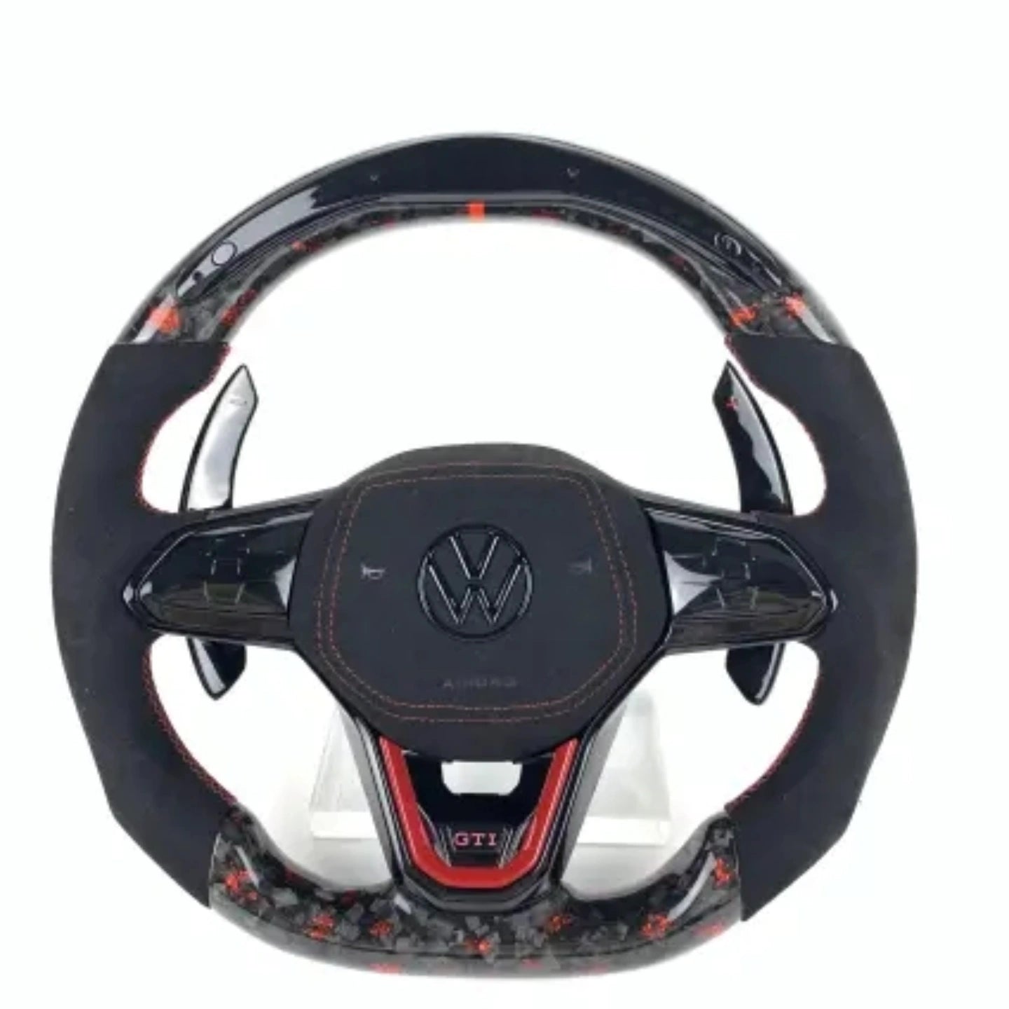 VW GTi Forged Carbon, Alcantara with Red Flake/Stitching & Matching Airbag Trim