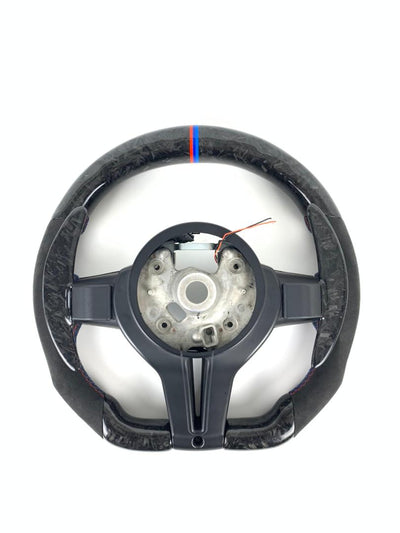BMW F Series Forged Carbon & Alcantara with Forged Carbon Paddles, Colour LED Display, BMW Tri Colour Stitching & Accents