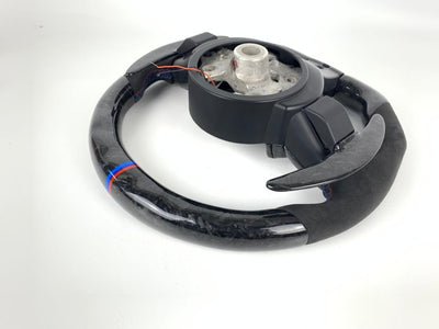 BMW F Series Forged Carbon & Alcantara with Forged Carbon Paddles, Colour LED Display, BMW Tri Colour Stitching & Accents
