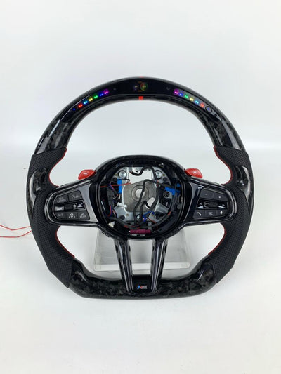 BMW G8x LCI LED Flat Bottom Forged Carbon Fibre Wheel CUSTOM ORDER