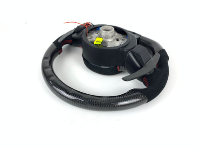 BMW Fx Series Carbon & Alcantara Flat Bottom Wheel with Matching Paddles & Airbag Trim - Non Heated/ACC