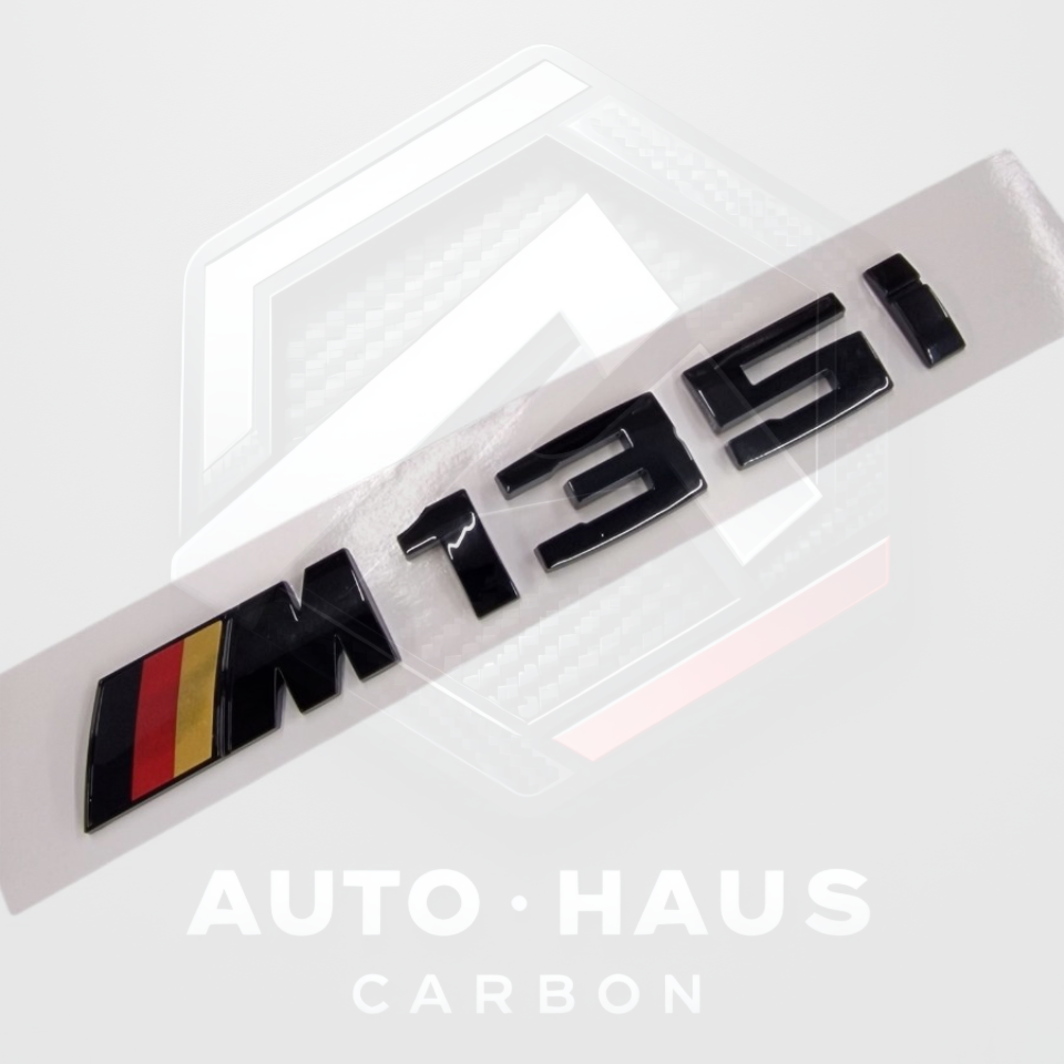 BMW M135i German Tri Colour Gloss Black Badge