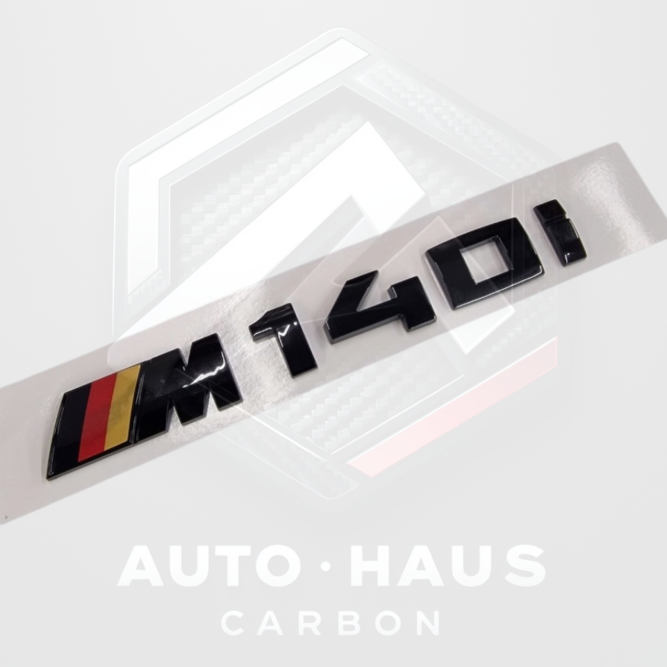 BMW M140i German Tri Colour Gloss Black Badge