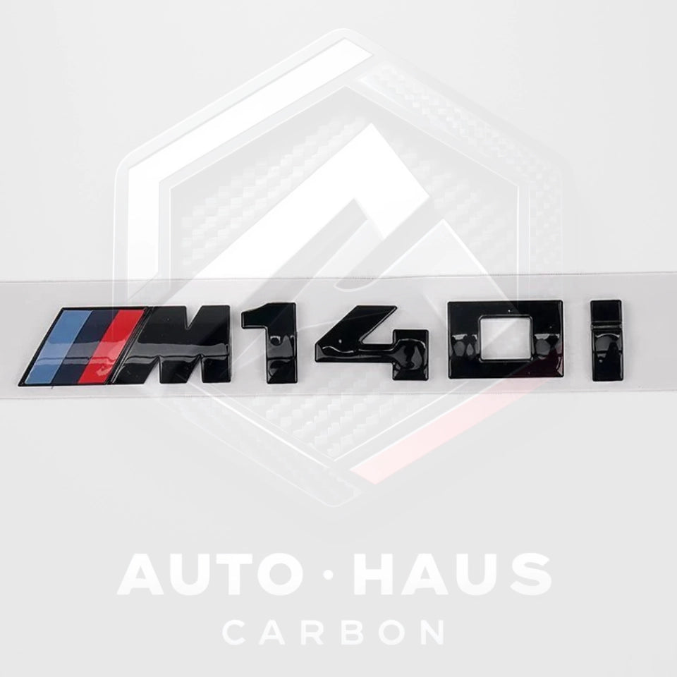 BMW F20/21 M140i Gloss Black Boot Badge 180x20mm