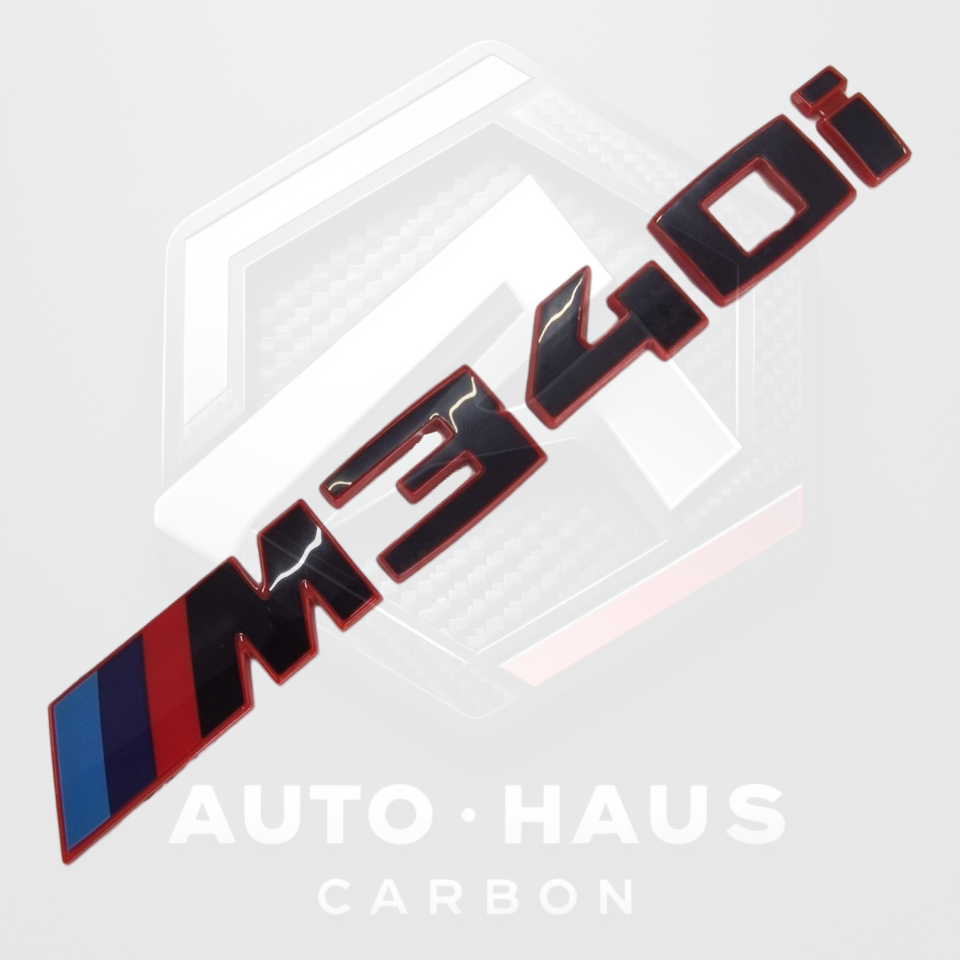 M340i CSL Style Red & Gloss Black Badge