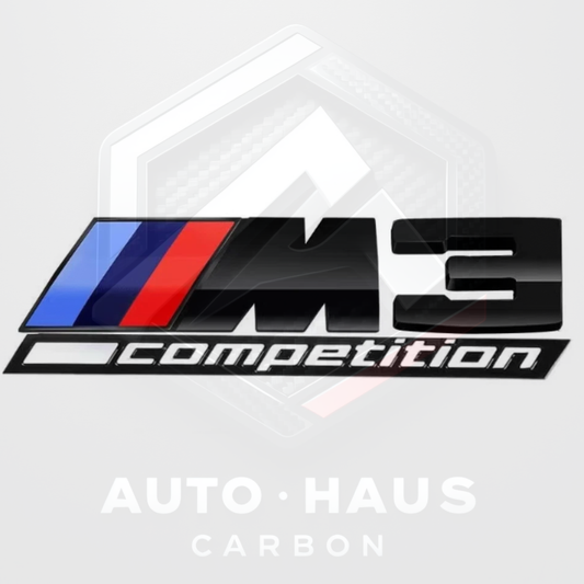 BMW M3 Competition Gloss Black Boot Badge 135x40mm