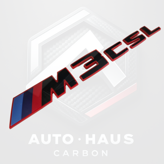 M3 CSL Style Red & Gloss Black Badge