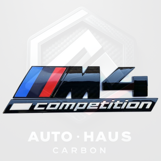 BMW M4 Competition Gloss Black Boot Badge 135x40mm