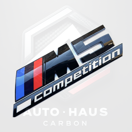 BMW M5 Competition Gloss Black Boot Badge 135x40mm