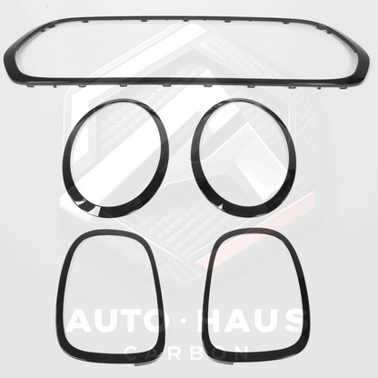Mini F55 F56 F57 Cooper S One JCW Gloss Black Grill & Lights Trim Kit