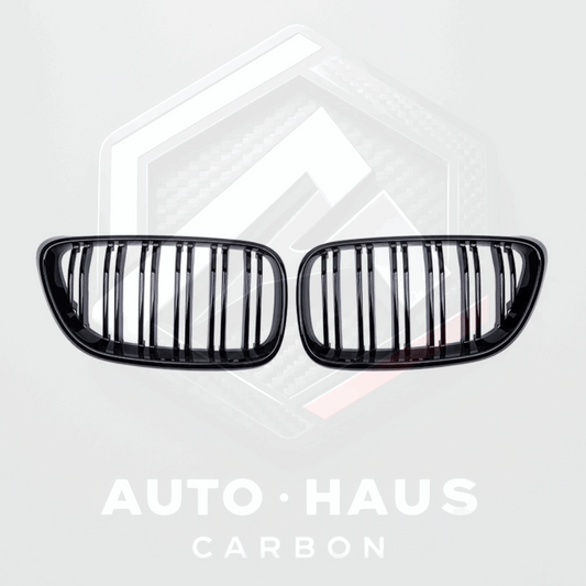 BMW F22 F23 F87 2 Series Gloss Black Grills Double Slat 2014 - 2018
