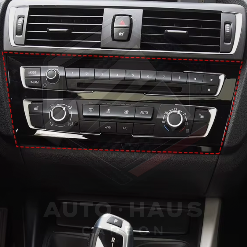 BMW F2x F87 1 & 2 Series HVAC AC Panel Gloss Carbon Fibre Surround Trim