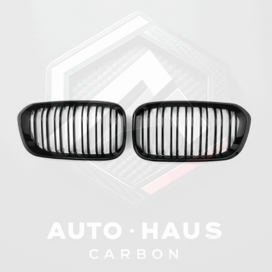 BMW F20 F21 1 Series LCI M Sport Double Slat Gloss Black Grill 2015-17