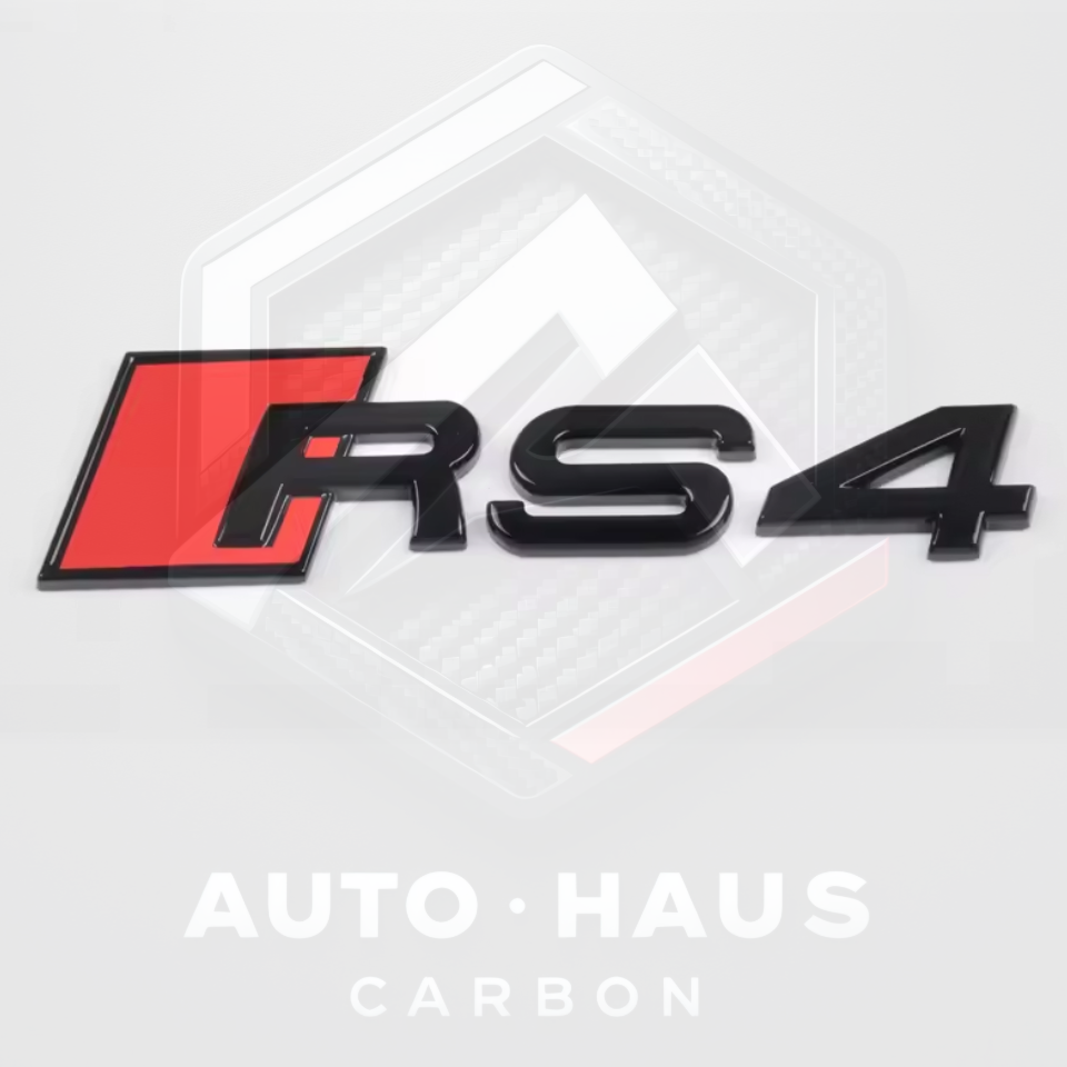 Audi RS3 RS4 RS5 RS6 Black & Red Boot Badges