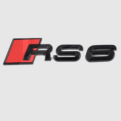 Audi RS3 RS4 RS5 RS6 Black & Red Boot Badges RS6