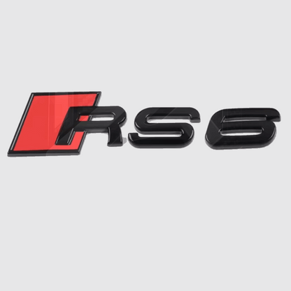 Audi RS3 RS4 RS5 RS6 Black & Red Boot Badges
