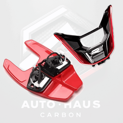 Volkswagen Golf MK8 Paddle Shifters & Steering Wheel Insert Set Red