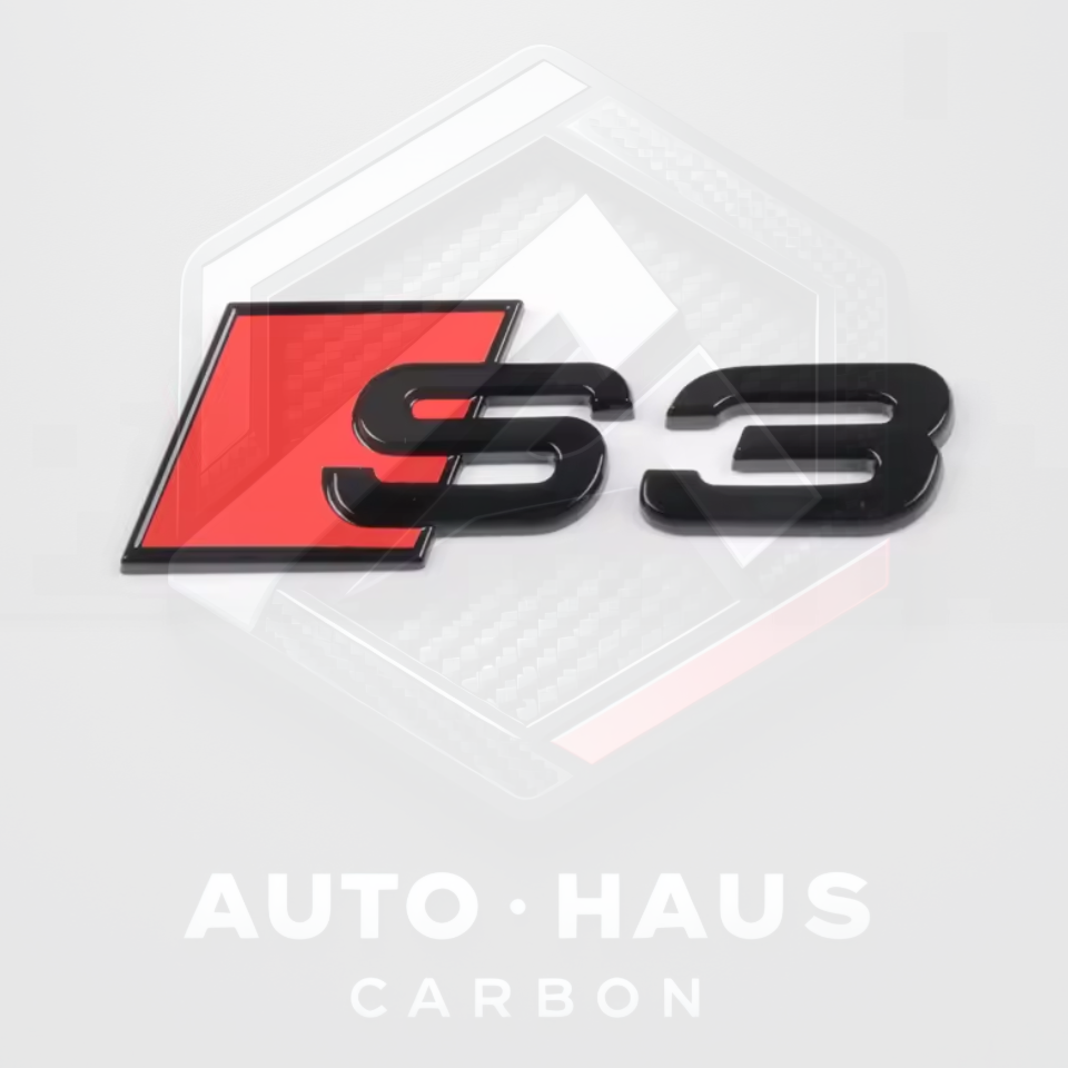 Audi S3 S4 S5 S6 Black & Red Boot Badges