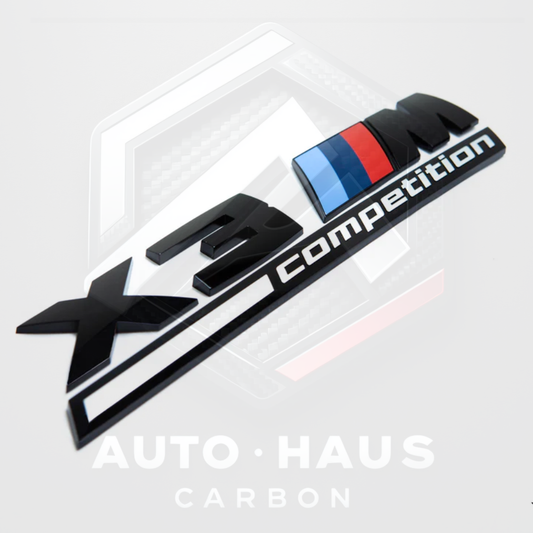 BMW X3M Competition Gloss Black Boot Badge 175x35mm