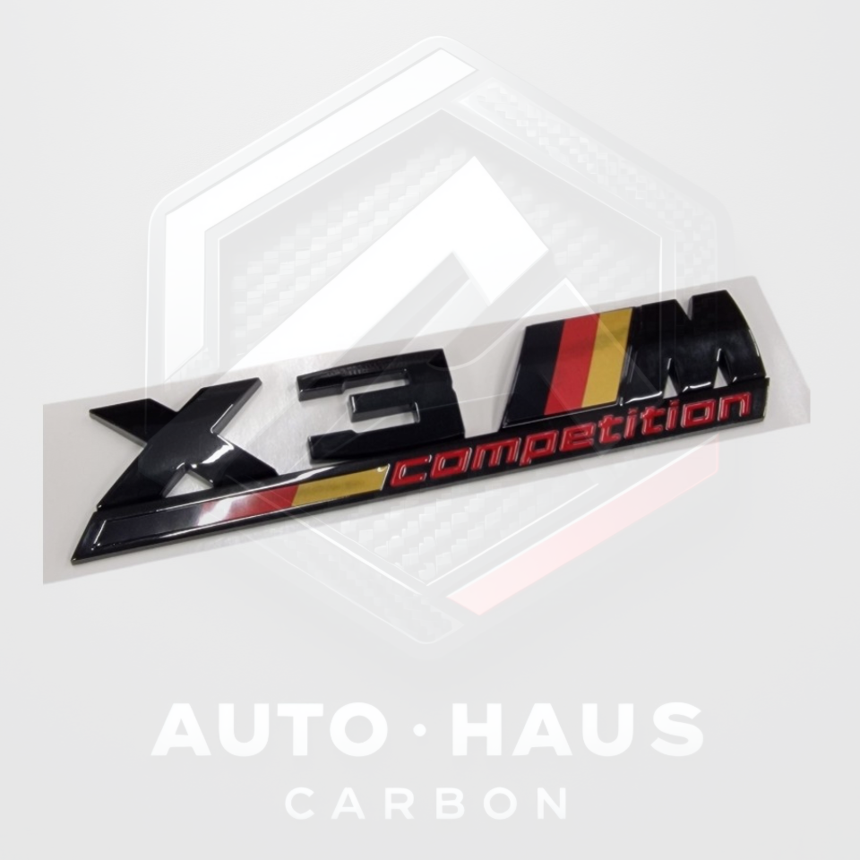 BMW X3M Competition German Tri Colour Gloss Black Badge