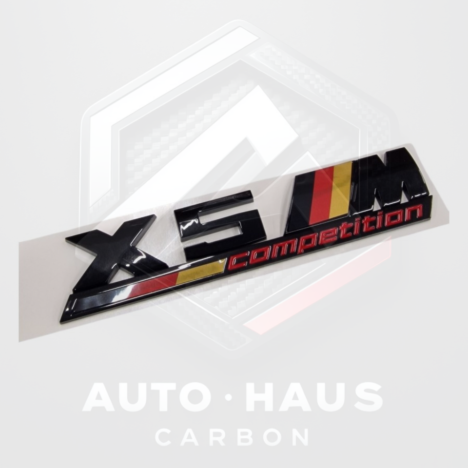 BMW X5M Competition German Tri Colour Gloss Black Badge