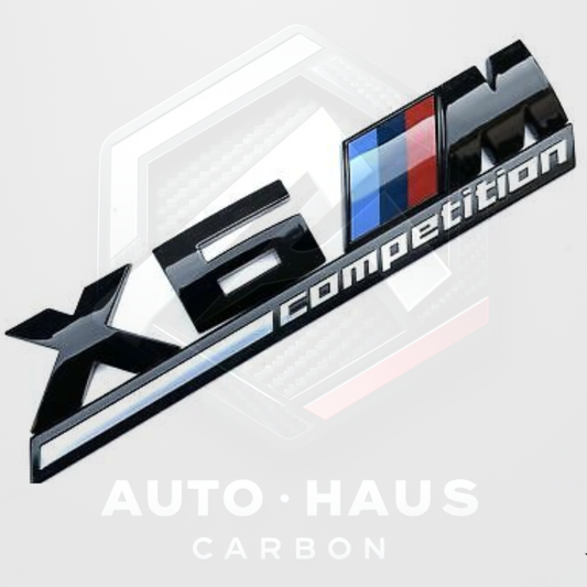 BMW X6M Competition Gloss Black Boot Badge 175x35mm