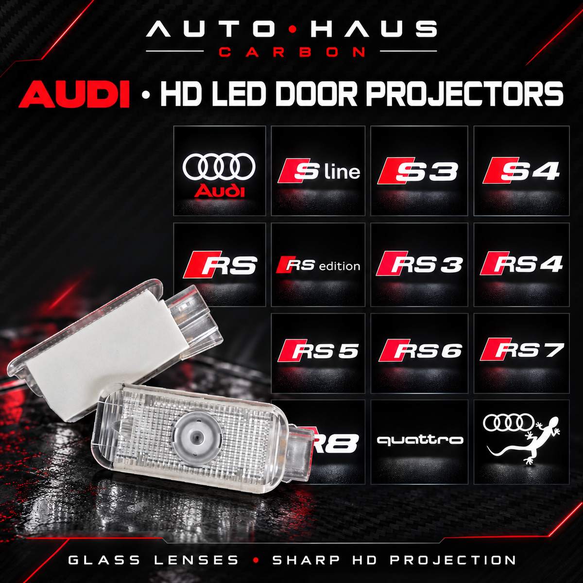 audi HD LED door projectors design overview