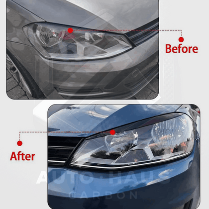 Volkswagen Golf MK7 MK7.5 GTI R Gloss Black Headlight Brows 2013-2019