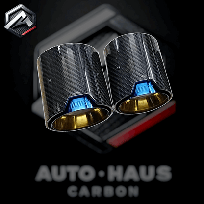 BMW F20 F21 F22 F23 Carbon Fibre Exhaust Tips M Logo M135i/140i/235i/240i