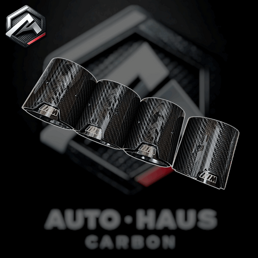 BMW M5 F90 Carbon Fibre Exhaust Tips Black with M Logo