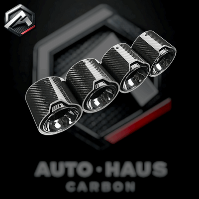 BMW G80 G81 G82 G83 Carbon Fibre Exhaust Tips with MPERFORMANCE Logo Black
