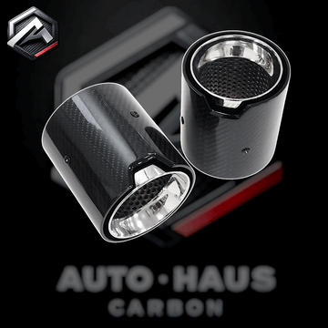 BMW F20 F21 F22 F23 Carbon Fibre Exhaust Tips M Logo M135i/140i/235i/240i Silver