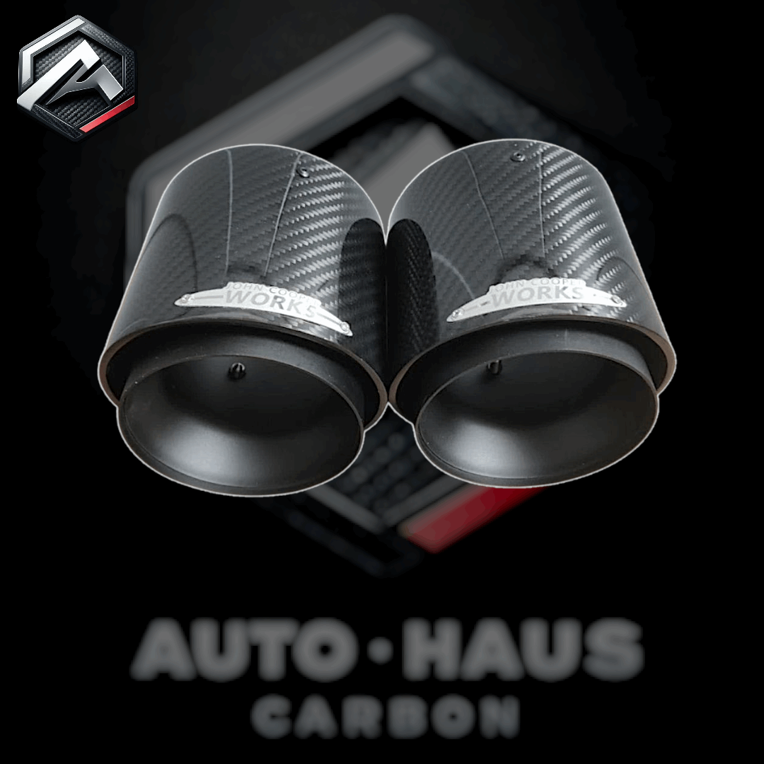 Mini Cooper S JCW F54 F55 F56 F57 F60 Carbon Fibre Exhaust Tips Black