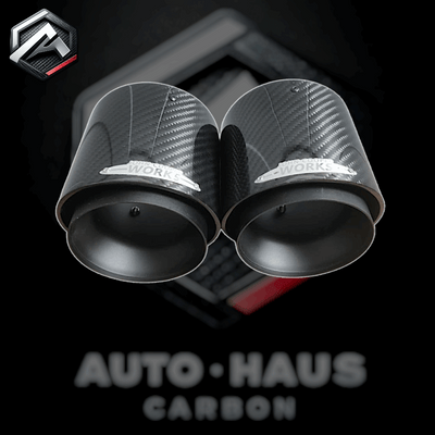 Mini Cooper S JCW F54 F55 F56 F57 F60 Carbon Fibre Exhaust Tips Black