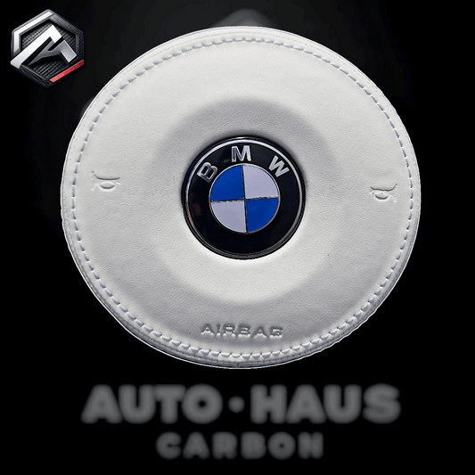BMW F Series White Leather Airbag Cover