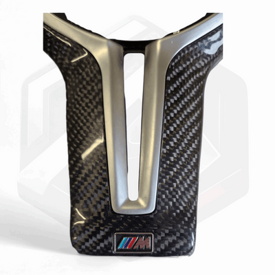 BMW F Series Carbon Fibre Centre Trim - Silver ///M Logo