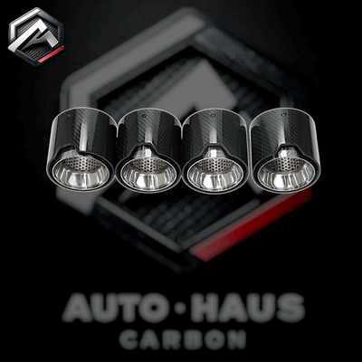 BMW G80 G81 G82 G83 Carbon Fibre Exhaust Tips with MPERFORMANCE Logo Silver