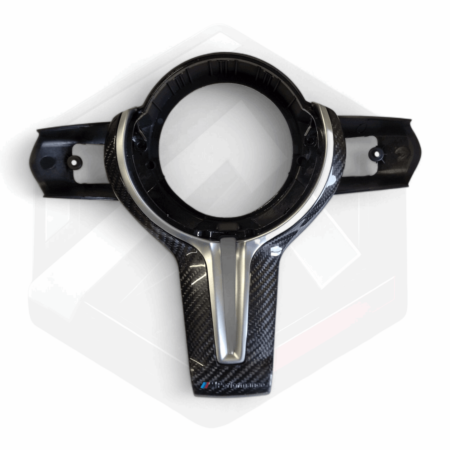 BMW F Series Carbon Fibre Centre Trim - Silver MPERFORMANCE Logo