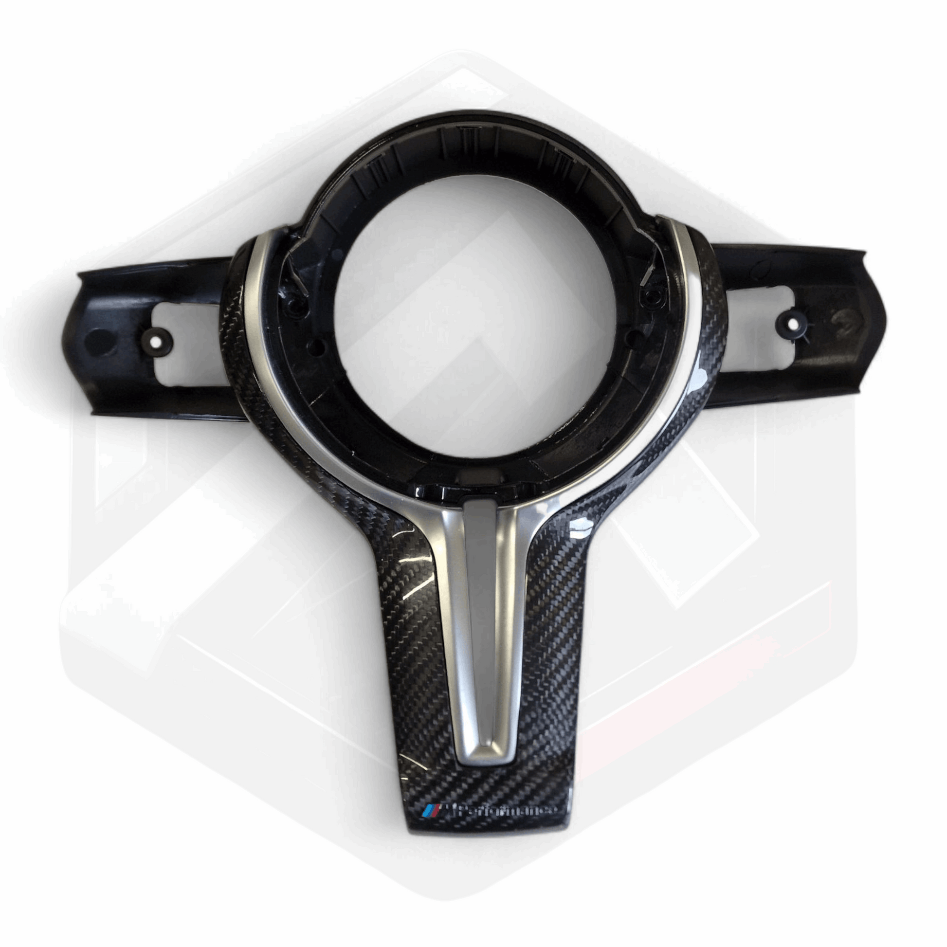 BMW F Series Carbon Fibre Centre Trim - Silver MPERFORMANCE Logo