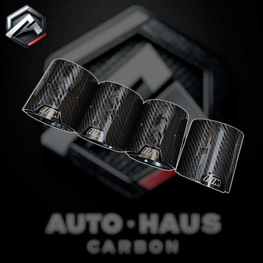 BMW M5 F90 Carbon Fibre Exhaust Tips Black with M Logo