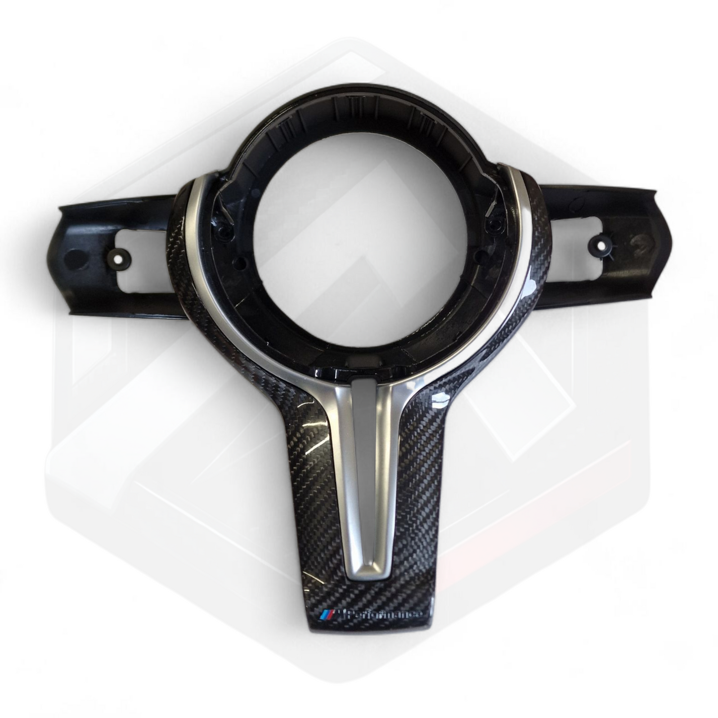 BMW F Series Carbon Fibre Centre Trim - Silver MPERFORMANCE Logo