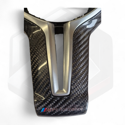 BMW F Series Carbon Fibre Centre Trim - Silver MPERFORMANCE Logo