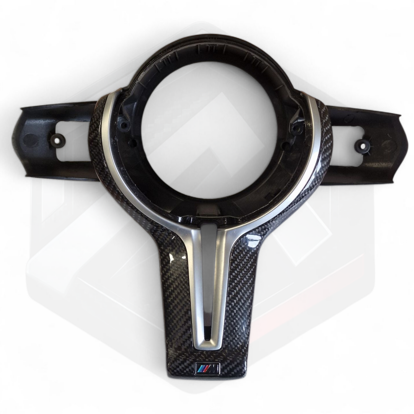 BMW F Series Carbon Fibre Centre Trim - Silver ///M Logo