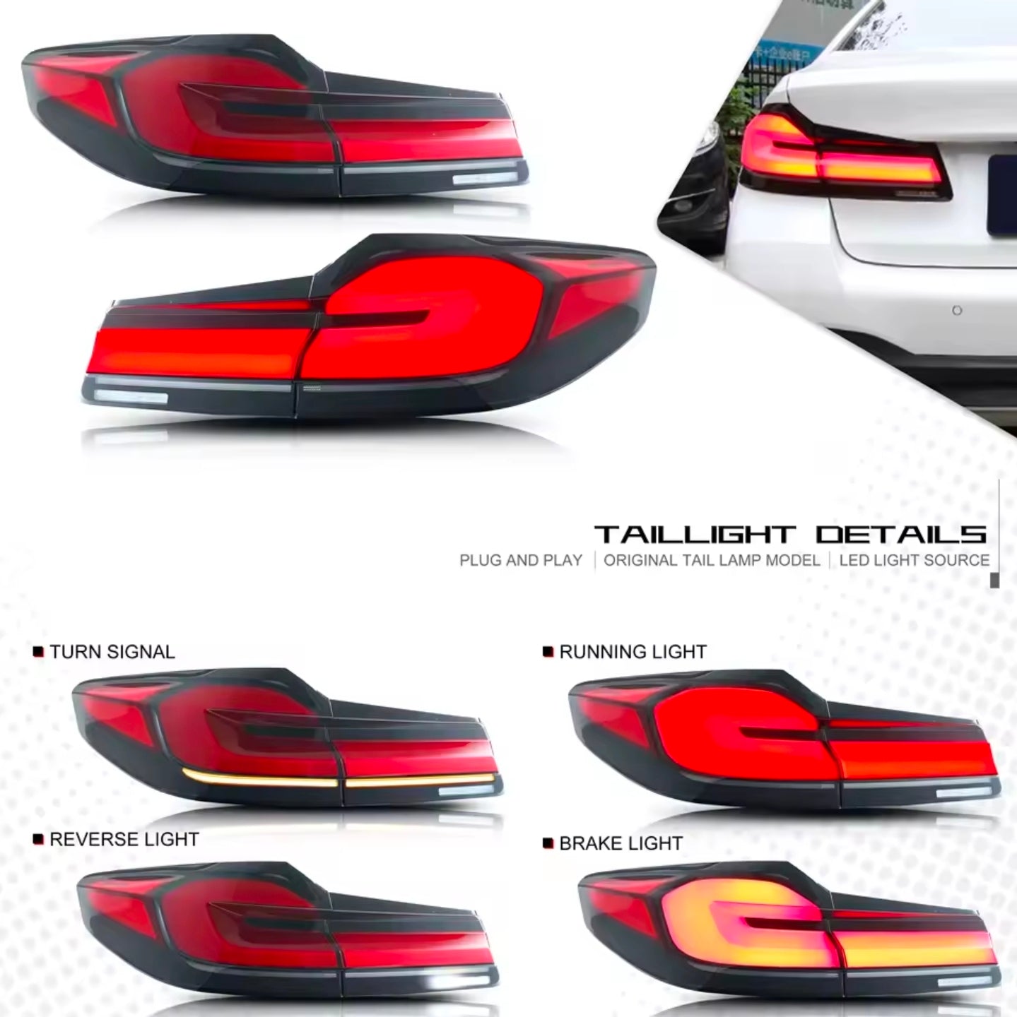 BMW G30 LCI Style LED Rear Tail Lights